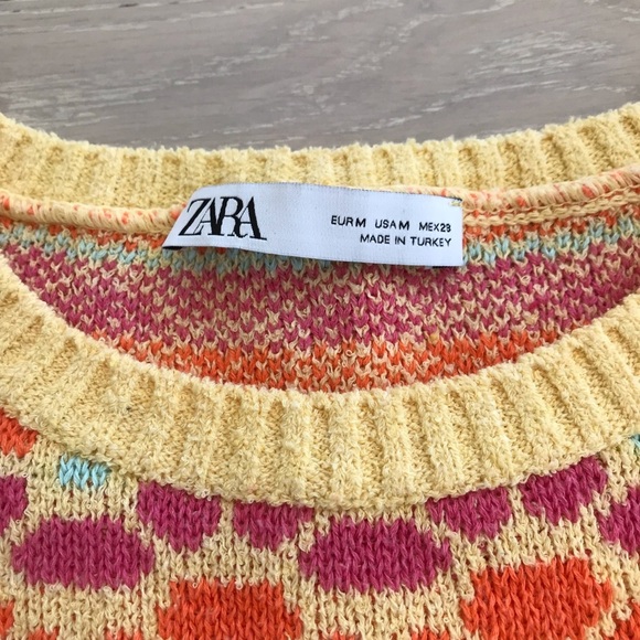 ZARA Retro FLORAL CROPPED SWEATER Vest sz medium M - Picture 5 of 9